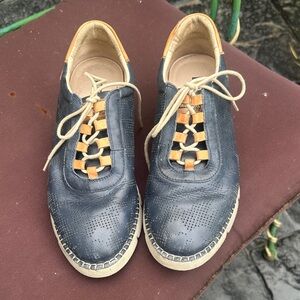 Pikolinos Navy Leather Casual Shoes